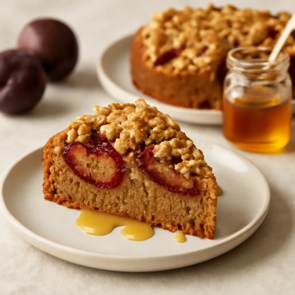 Spiced Plum Cake with Butter-Honey Crumble - photo 1