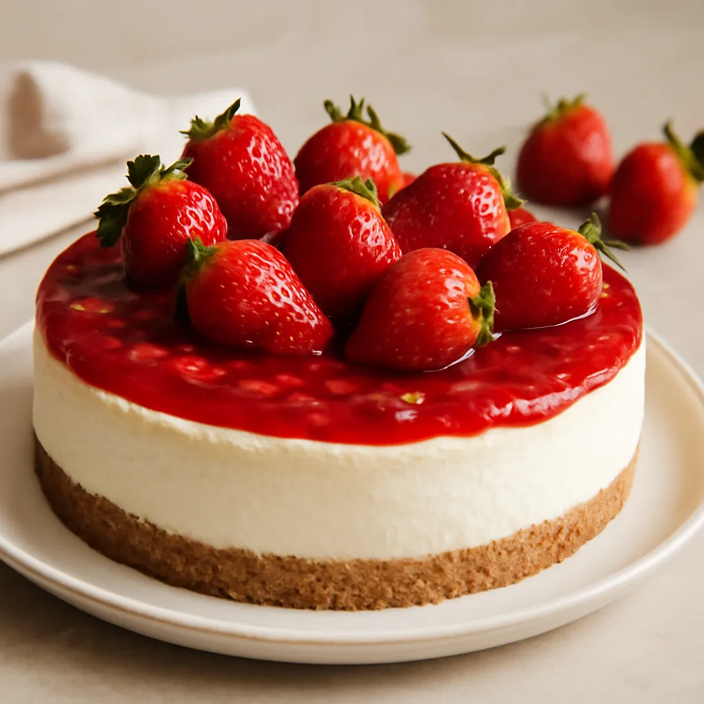 Cold Cheesecake with Strawberries - photo 1