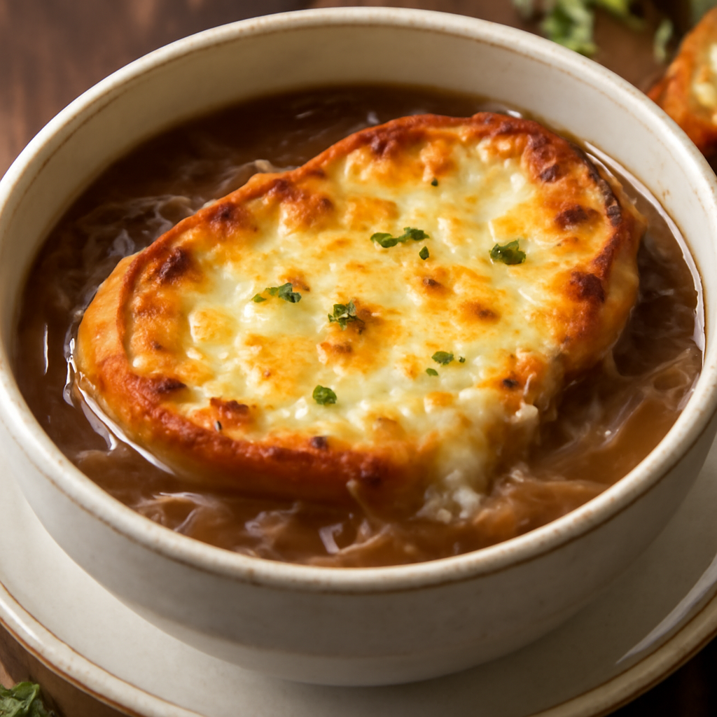 Onion soup with cheese - photo 1