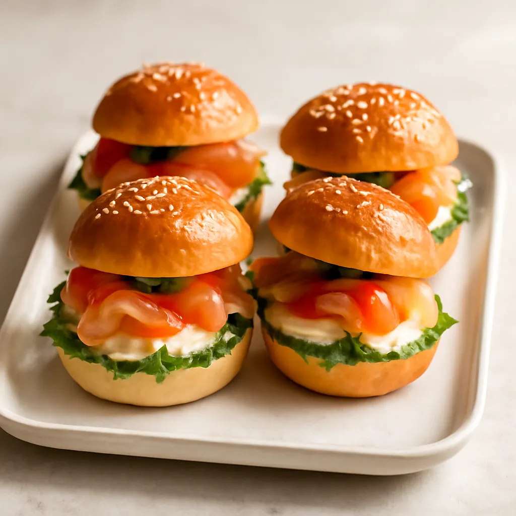 Mini sandwiches with smoked salmon - photo 1