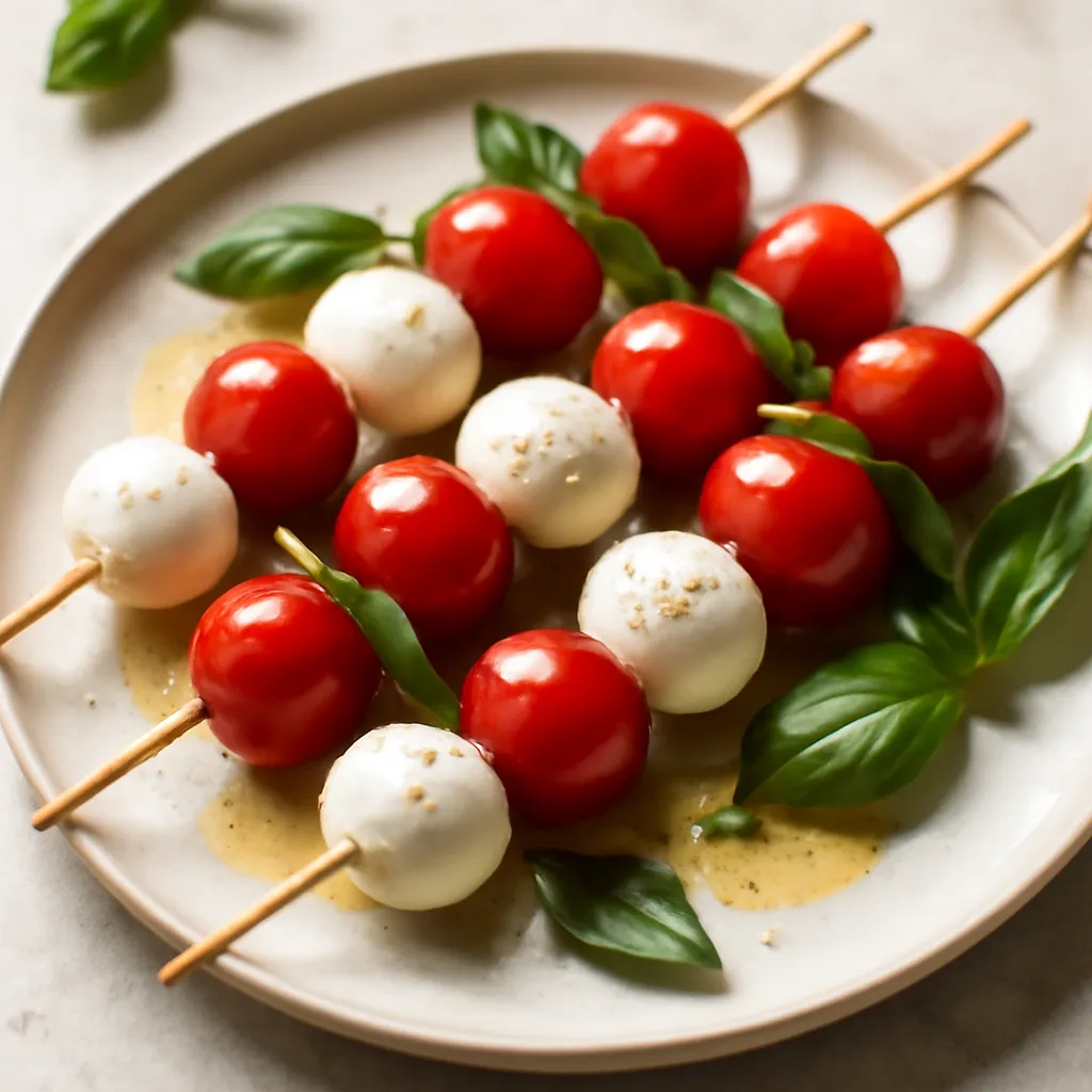Skewers with mozzarella and cherry tomatoes - photo 1