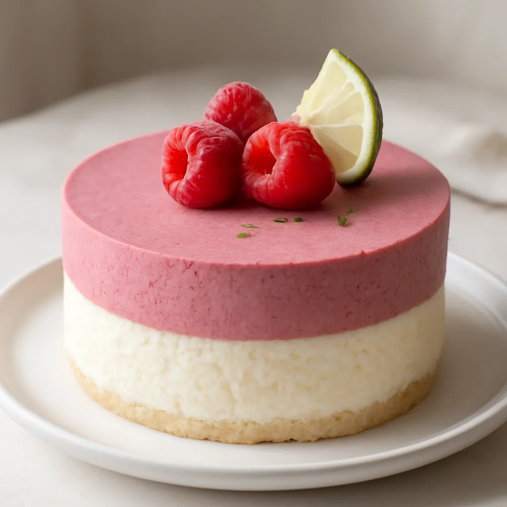 Light Yogurt-Cottage Cheese No-Bake Cheesecake with Raspberry-Lime Mousse - photo 1