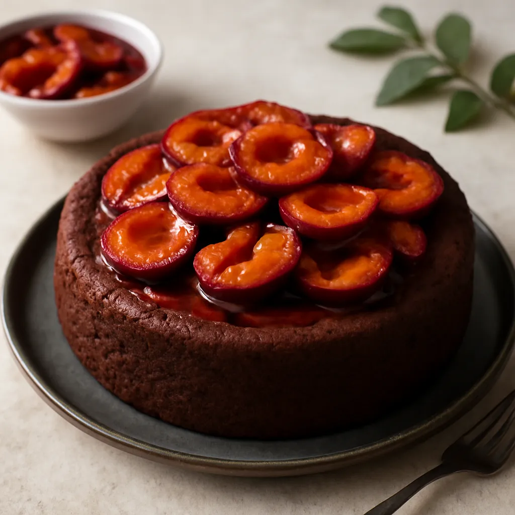 Chocolate cake with caramelized plums (Sweet Blog version) - photo 1