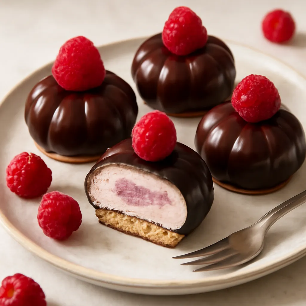 Cloud Delights — vanilla-raspberry cream puffs in a chocolate shell (vegan version) - photo 1