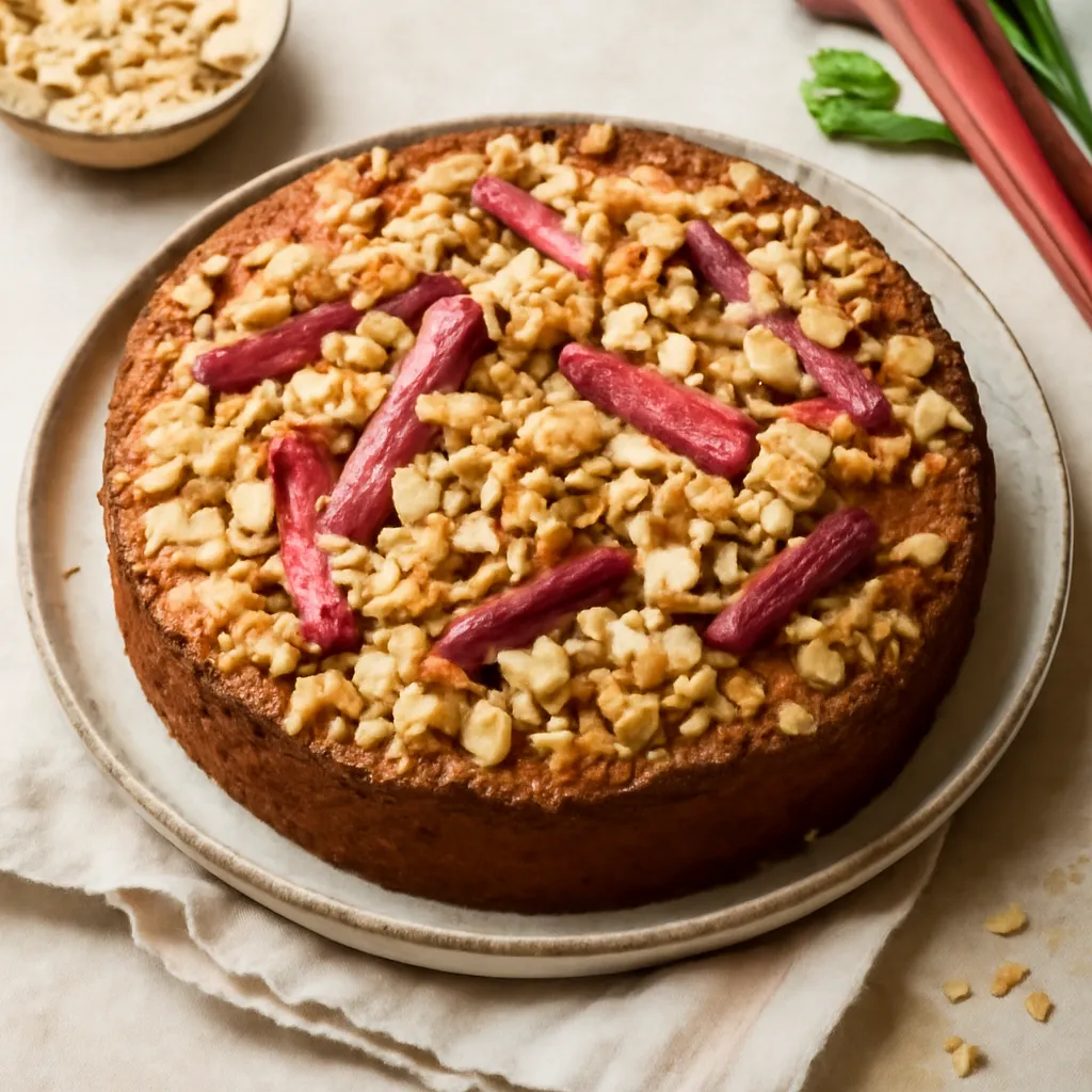Buttermilk Cake with Rhubarb and Almond Crumble - photo 1