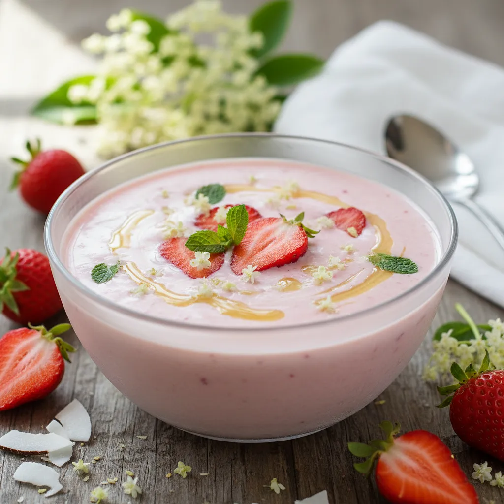 Letnia Fantazja: Chłodnik Truskawkowy na Kokosowym Spodzie z Nutą Kwiatu Bzu - photo 1