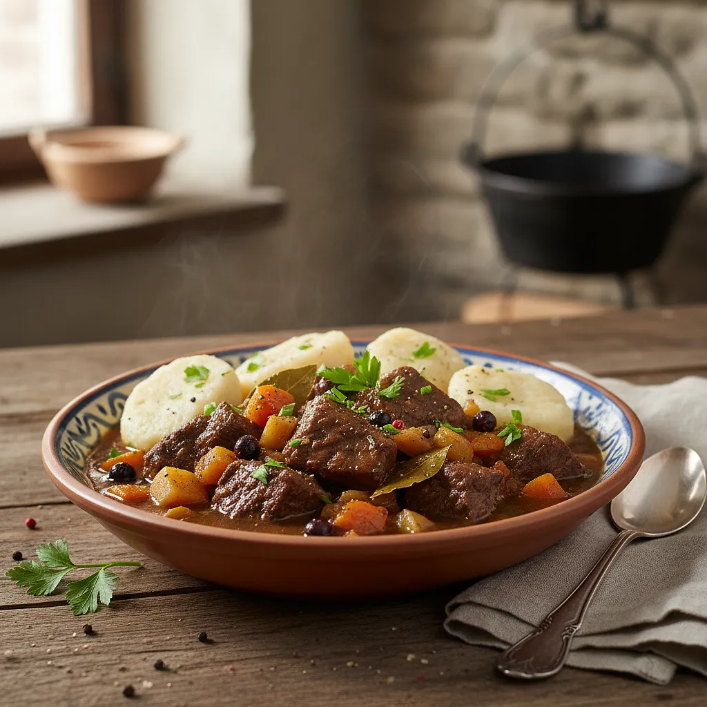 Gulasz z dzika z kluskami śląskimi - photo 1