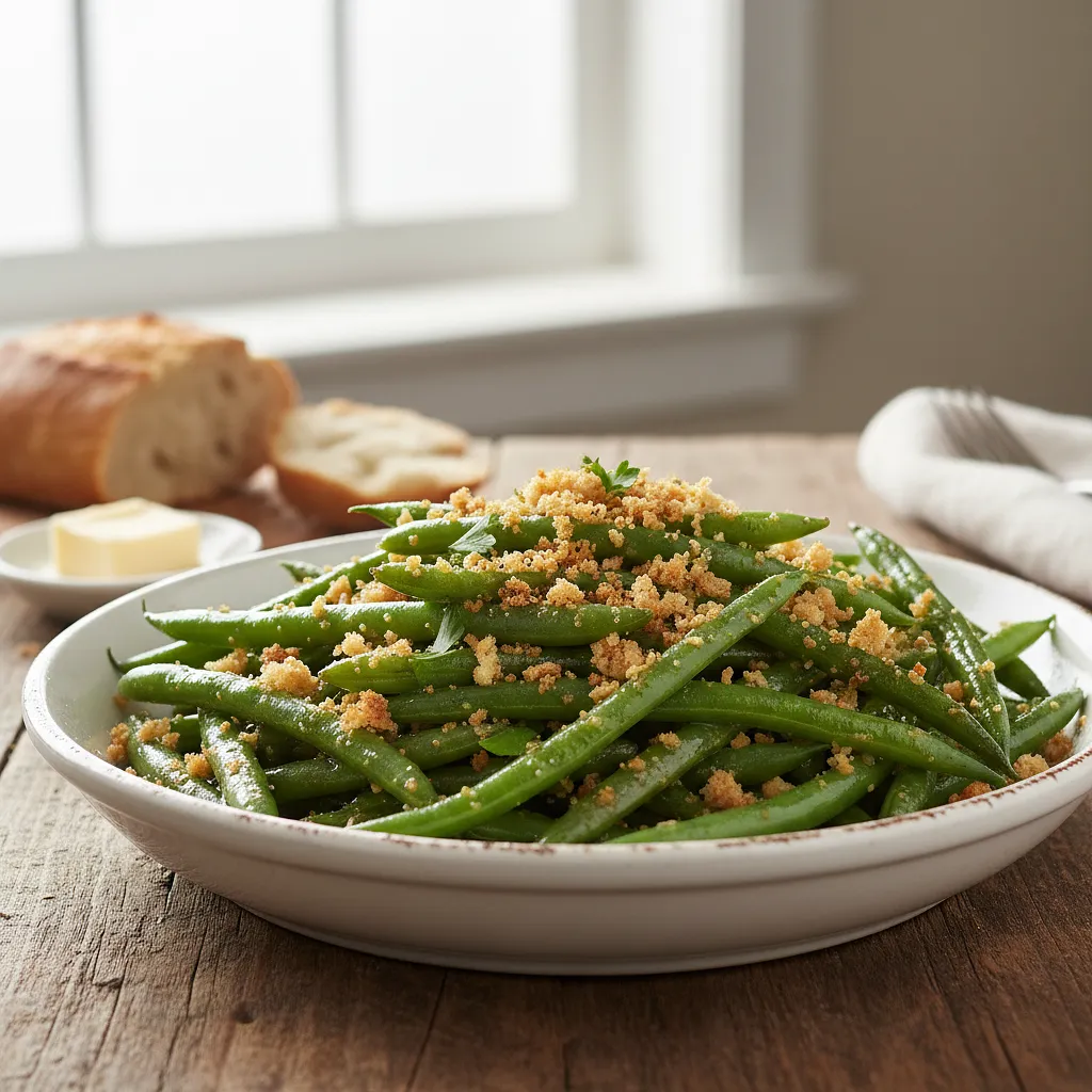 Fasolka szparagowa z masłem i bułką tartą - zdjęcie 1