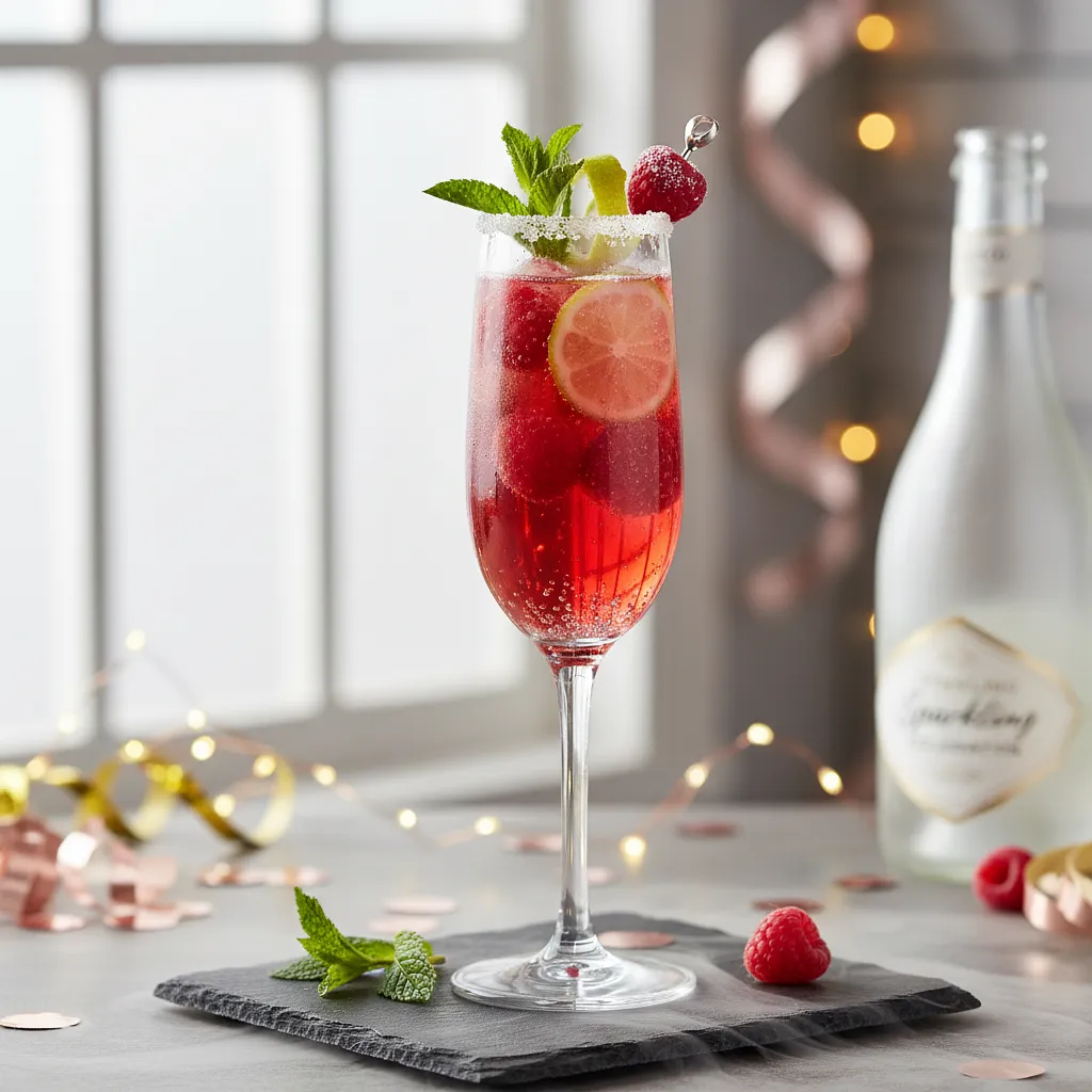 Bezalkoholowy Koktajl Malinowy 'Sylwestrowa Iskra' - zdjęcie 1
