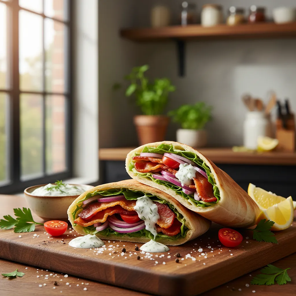 Boczek zawijany w chlebek pita - zdjęcie 1