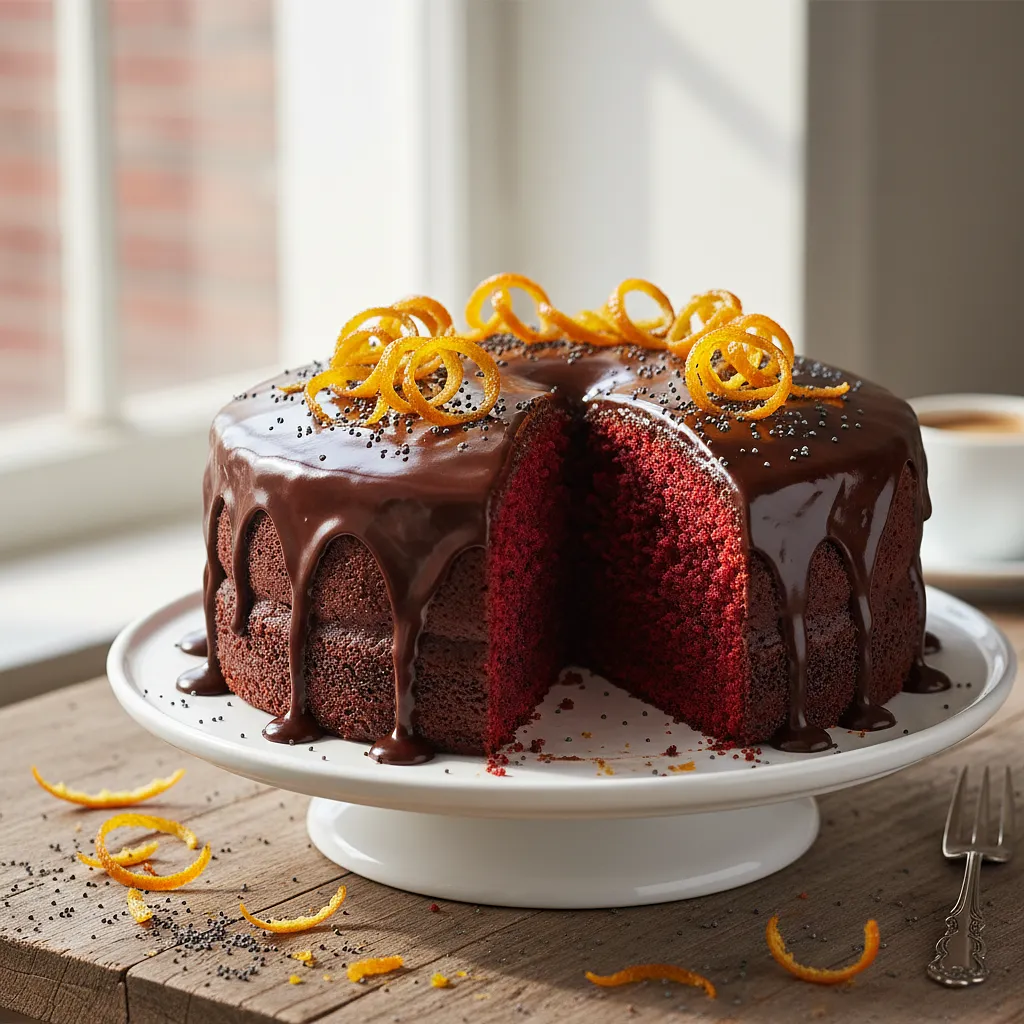 Aksamitna Babka Makowa z Nutą Pomarańczy i Glazurą Czekoladową - zdjęcie 1