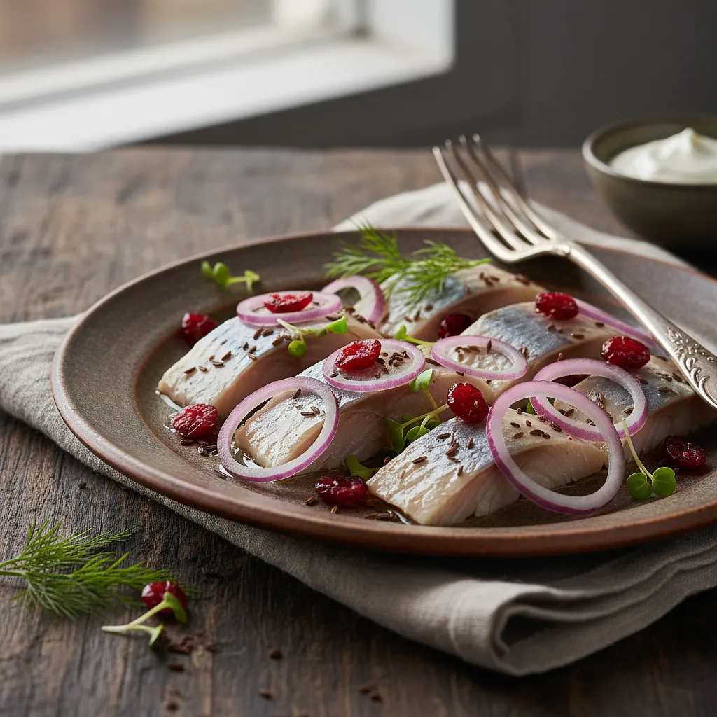 Spiced Herring with Red Onion, Cranberries, and Nigella Seeds - photo 1