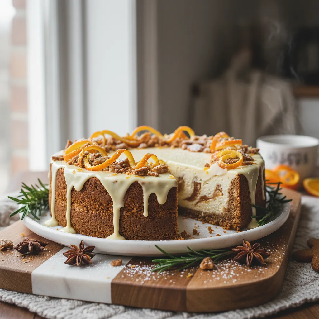Gingerbread Cheesecake with White Chocolate and Orange - photo 1