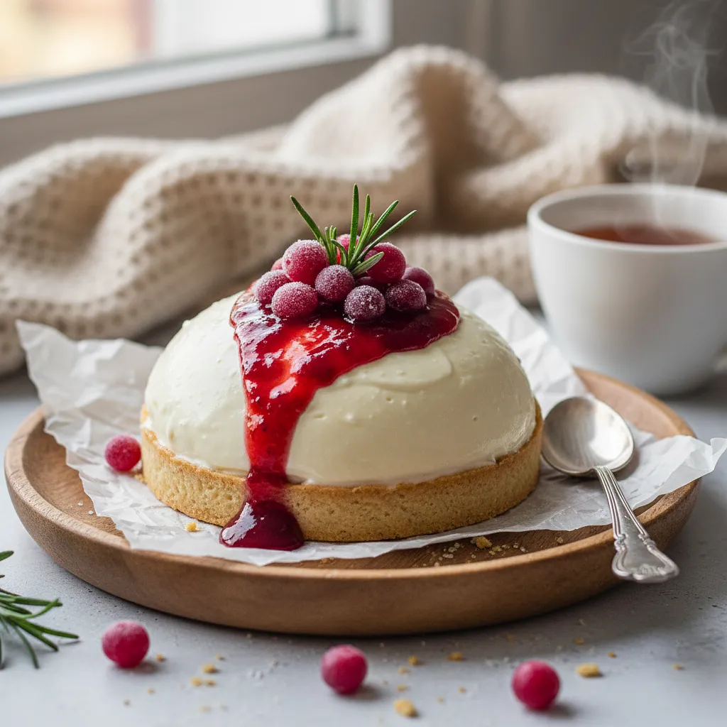 Velvety tart with white chocolate mousse and cranberry jam - photo 1