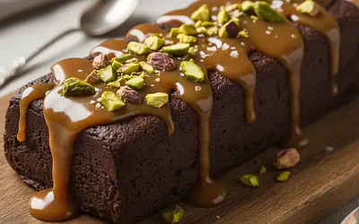 Velvety Chocolate Block with Salted Caramel and Pistachios