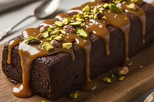 Velvety Chocolate Block with Salted Caramel and Pistachios