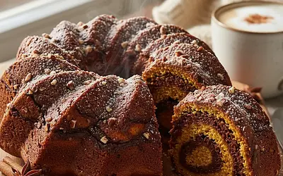 Autumn Whirl: Moist Chocolate-Pumpkin Cake with a Hint of Spice