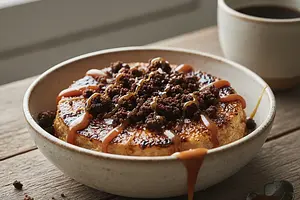 Caramelized Oatmeal with Crunchy Coffee and Salted Caramel