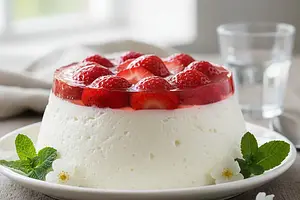 Fluffy Yogurt Cake with Strawberry Jelly Cold
