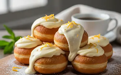 Mini Pączki Budyniowe z Waniliową Chmurką