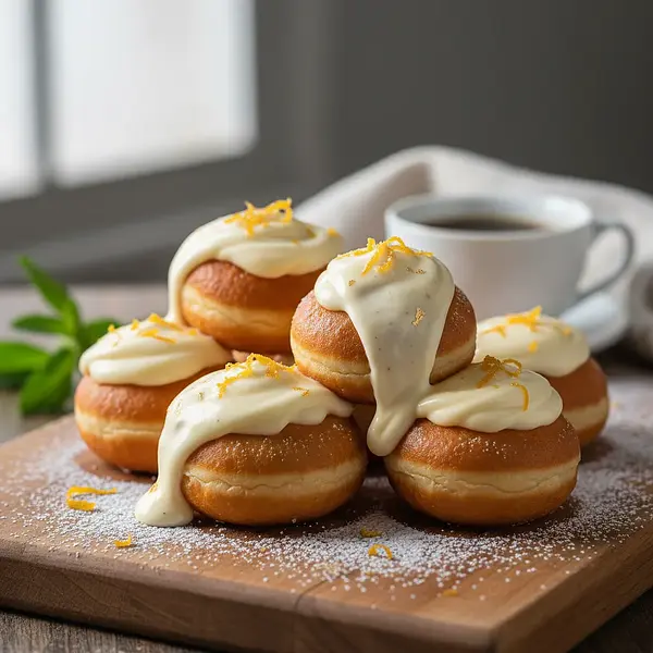 Mini Pączki Budyniowe z Waniliową Chmurką