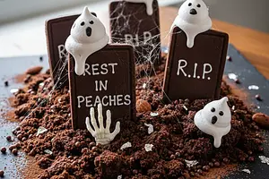 Chocolate Cemetery with Meringue Ghosts