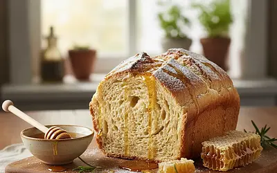 Fluffy gluten-free bread with a hint of honey