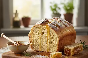 Fluffy gluten-free bread with a hint of honey