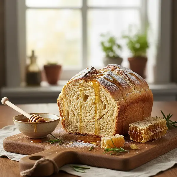 Fluffy gluten-free bread with a hint of honey