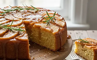 Caramel Apple Tart Upside Down with Rosemary and Sea Salt