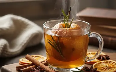 Autumn Spiced Tea with Roasted Apple and Rosemary