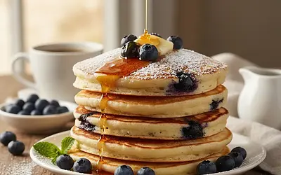 Fluffy Blueberry Clouds - Buttermilk Pancakes