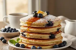 Fluffy Blueberry Clouds - Buttermilk Pancakes