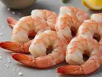 Raw peeled shrimp