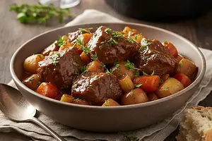 Wołowina duszona z warzywami