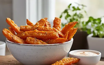 Chrupiące Pieczone Frytki z Batatów