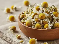 Dried chamomile flowers