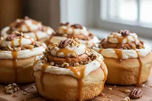 Caramel-Nut Swirls with Vanilla Cream Cheese