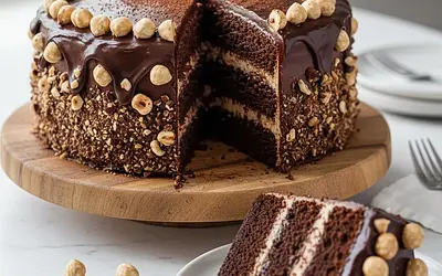 Babka Czekoladowo-Orzechowa z Chrupiącymi Orzechami Laskowymi