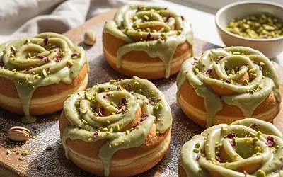 Rose Pistachio Donuts – Grandma's Improved Recipe