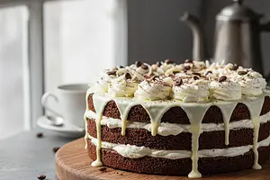 Czekoladowo-Kawowy Tort Spartak z Kremem Mascarpone i Białą Czekoladą