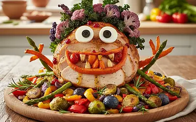 Colorful Turkey and Vegetable Monsters
