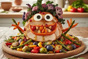 Colorful Turkey and Vegetable Monsters