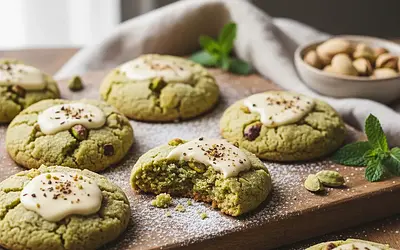 Cracked Pistachio Cookies with White Chocolate and Cardamom
