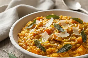 Creamy Pumpkin Risotto with Sage and Parmesan