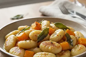 Creamy gnocchi with browned butter, sage, and butternut squash
