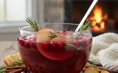 Zimowy Poncz Jabłkowo-Żurawinowy z Rozmarynem