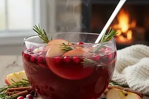 Zimowy Poncz Jabłkowo-Żurawinowy z Rozmarynem