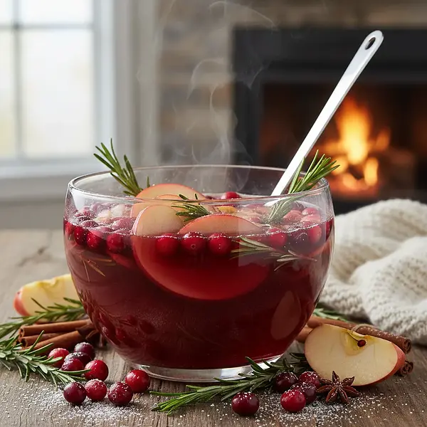 Zimowy Poncz Jabłkowo-Żurawinowy z Rozmarynem