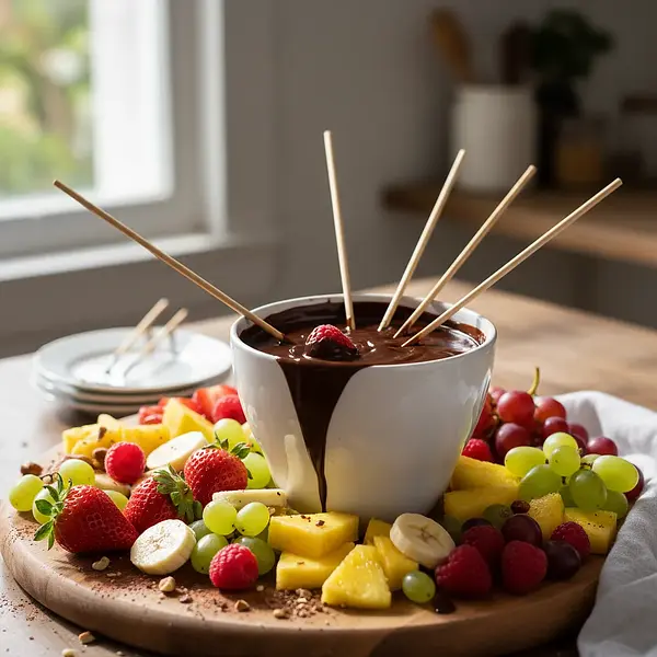 Czekoladowe fondue z owocami